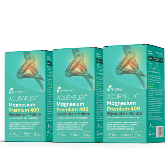 Acuraflex Magnesium Premium 400 (Glycinate + Malate) - 3-pack